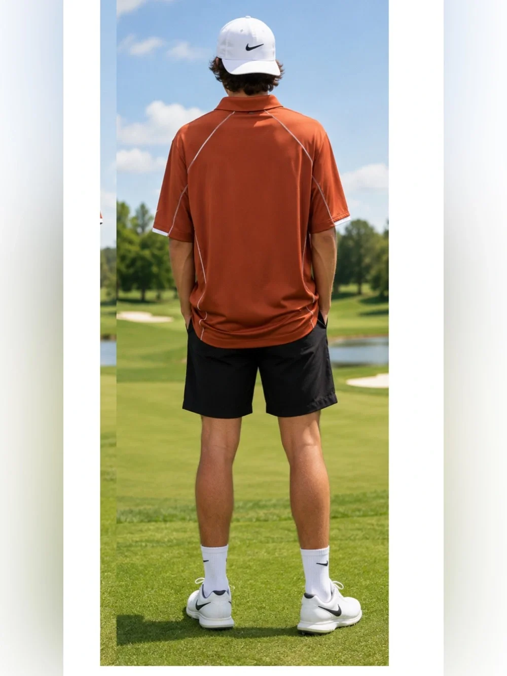 Nike Golf Dri-Fit XL Polo Burnt Orange Short Sleeve Shirt Activewear Casual Gorp